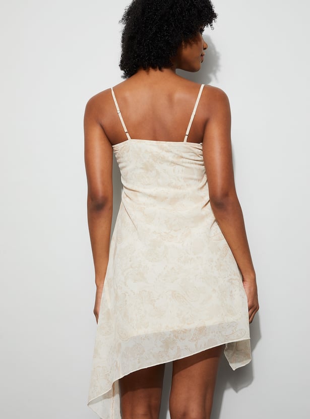 GINGER Paisley Print Asymmetric Dress