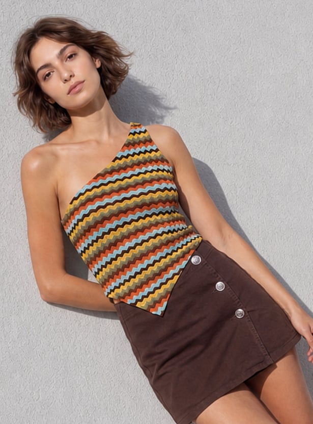 GINGER Chevron Knit Top