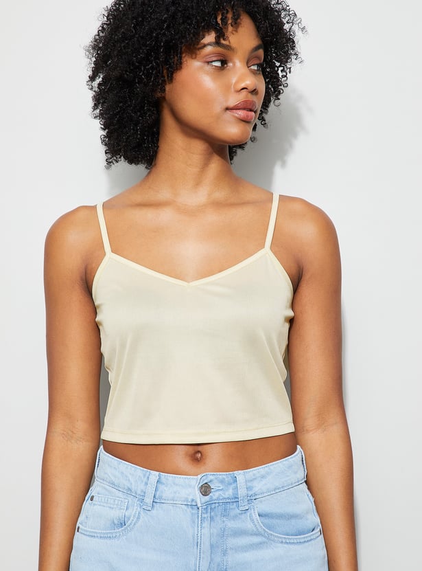 GINGER Paisley Tie-Up Crop Top
