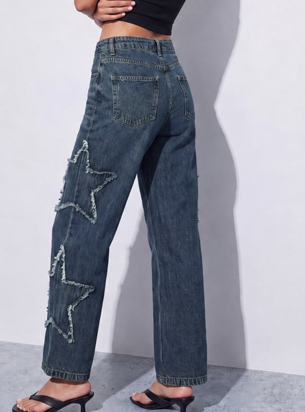 GINGER Distressed Woven Jeans
