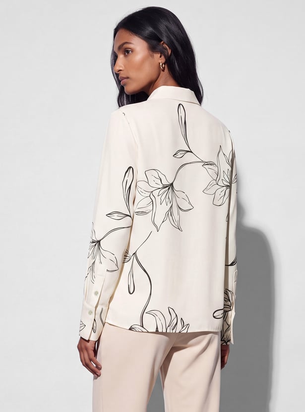 CODE Floral Print Regular Shirt
