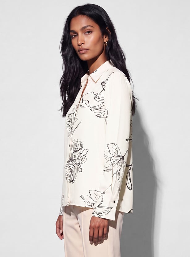CODE Floral Print Regular Shirt