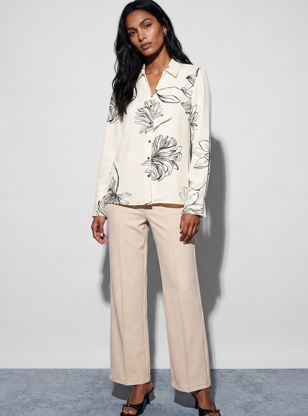 CODE Floral Print Regular Shirt