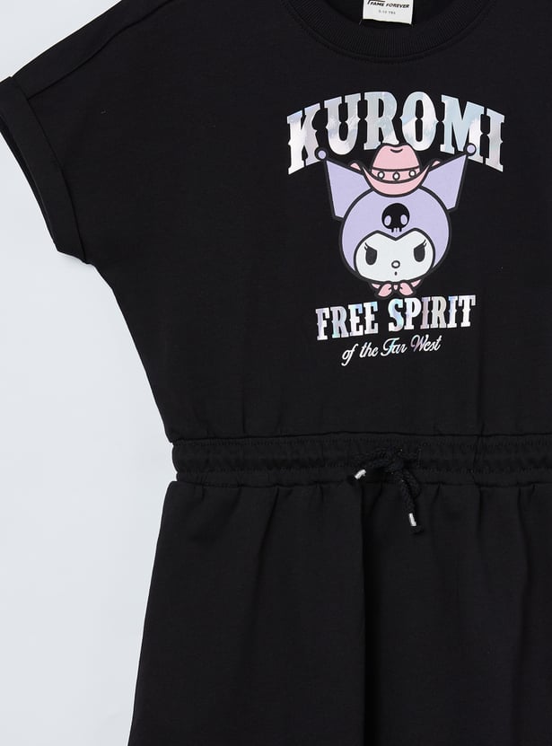 FAME FOREVER Girls Kuromi Graphic Print Dress