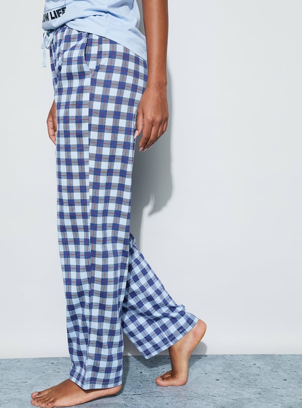 GINGER Checked Elasticated Pyjamas