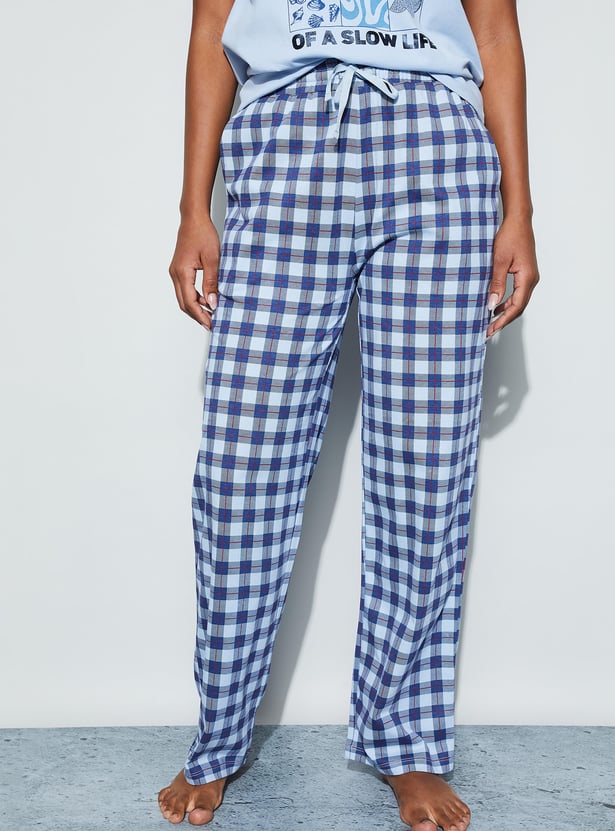 GINGER Checked Elasticated Pyjamas