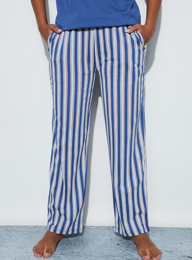 GINGER Striped Elasticated Pyjamas