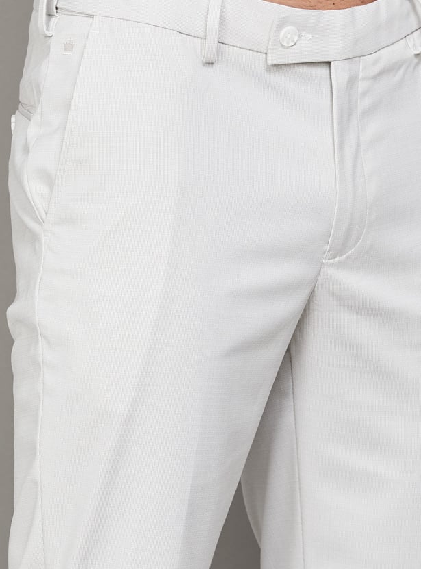 LOUIS PHILIPPE Solid Slim Straight Formal Trouser