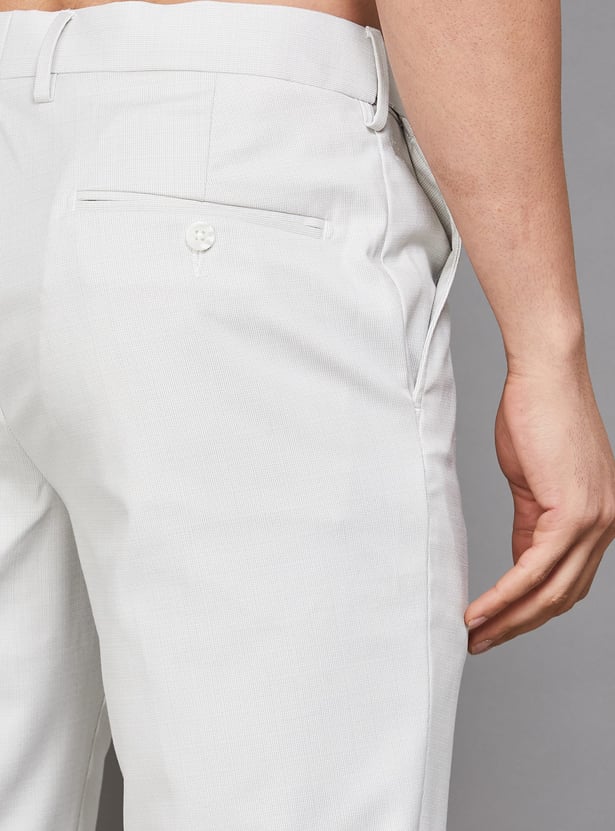 LOUIS PHILIPPE Solid Slim Straight Formal Trouser
