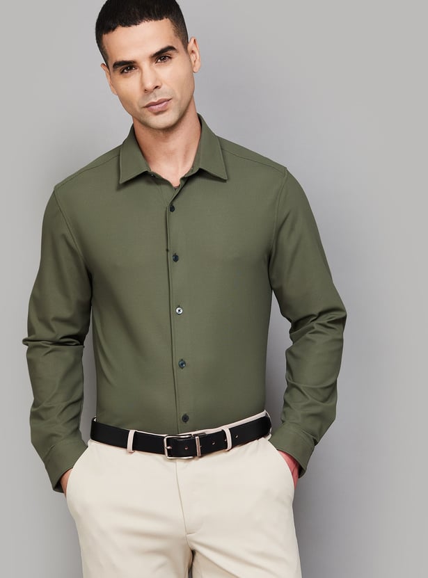 LOUIS PHILIPPE Textured Slim Fit Formal Shirt