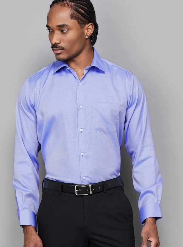 VAN HEUSEN Textured Regular Fit Formal Shirt