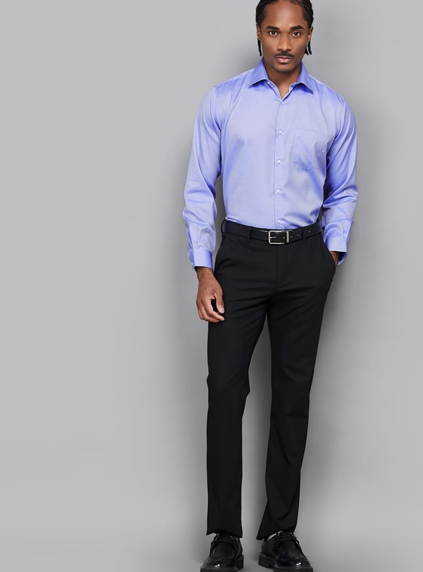 VAN HEUSEN Textured Regular Fit Formal Shirt