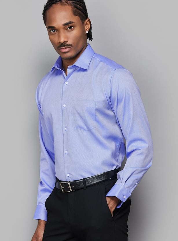 VAN HEUSEN Textured Regular Fit Formal Shirt