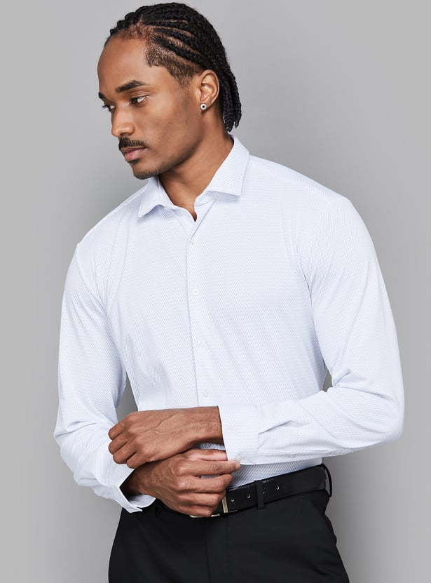 VAN HEUSEN Textured Slim Fit Formal Shirt