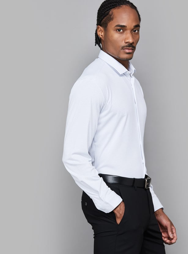 VAN HEUSEN Textured Slim Fit Formal Shirt