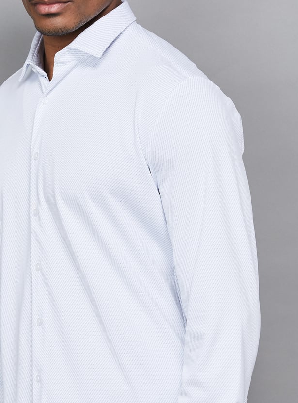 VAN HEUSEN Textured Slim Fit Formal Shirt