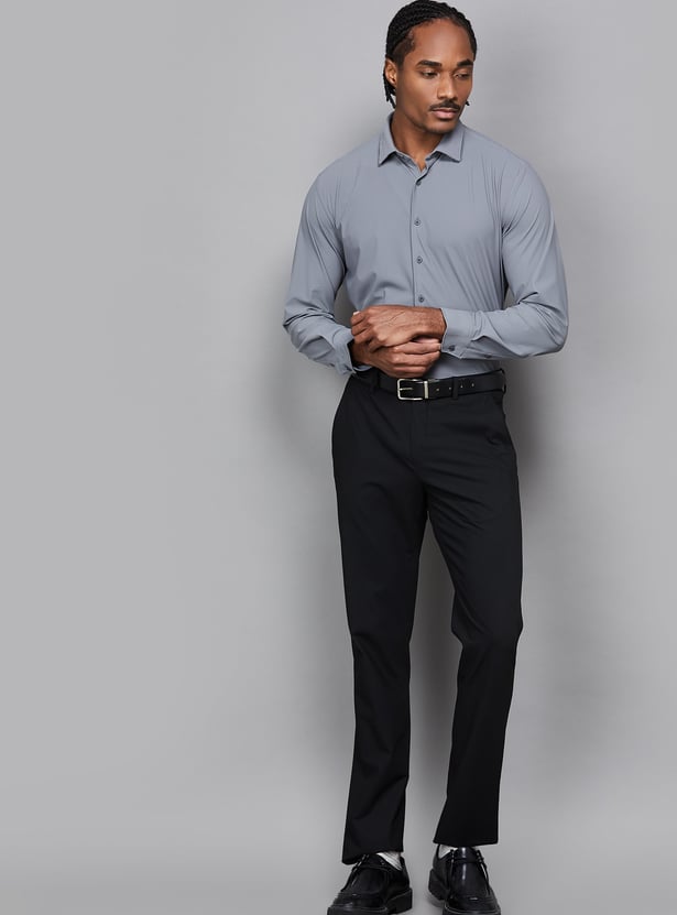 VAN HEUSEN Textured Knit Slim-Fit Formal Shirt