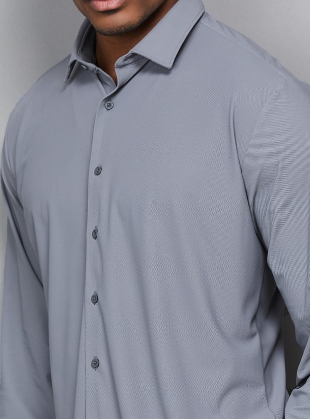 VAN HEUSEN Textured Knit Slim-Fit Formal Shirt
