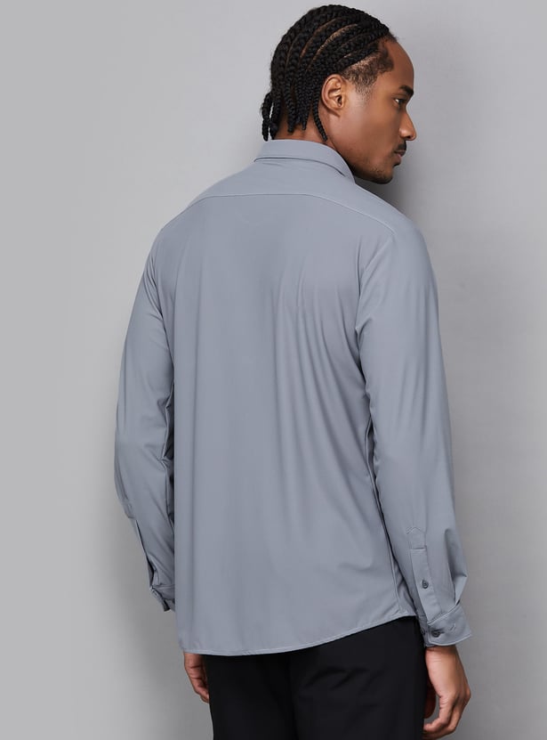 VAN HEUSEN Textured Knit Slim-Fit Formal Shirt
