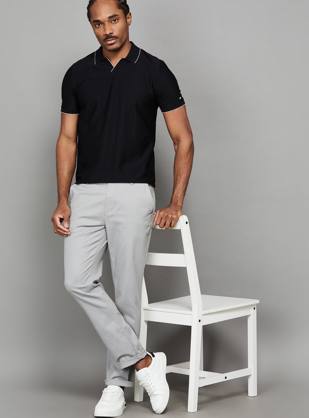 ARROW SPORT Ribbed Johnny Collar T-shirt
