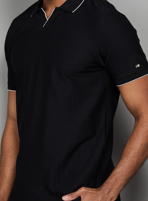 ARROW SPORT Ribbed Johnny Collar T-shirt