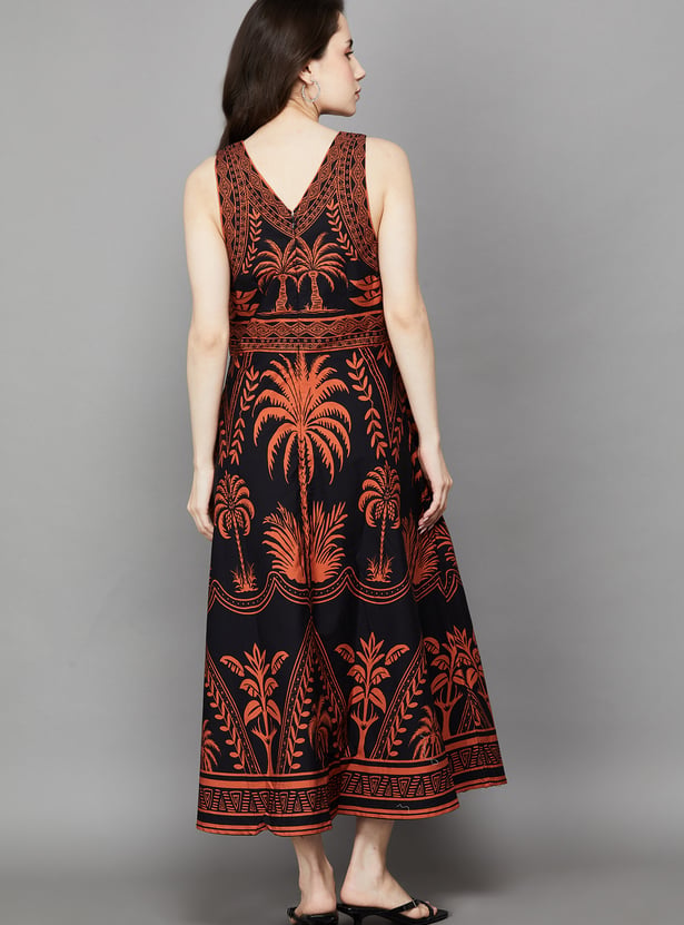 VERO MODA Tropical Print A-Line Dress