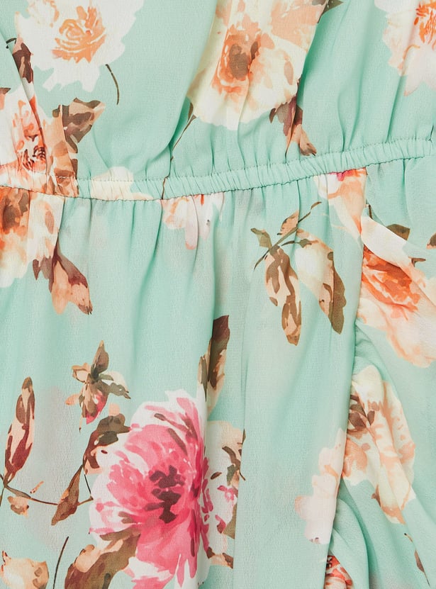 FAME FOREVER Girls Floral Print Fit & Flare Dress
