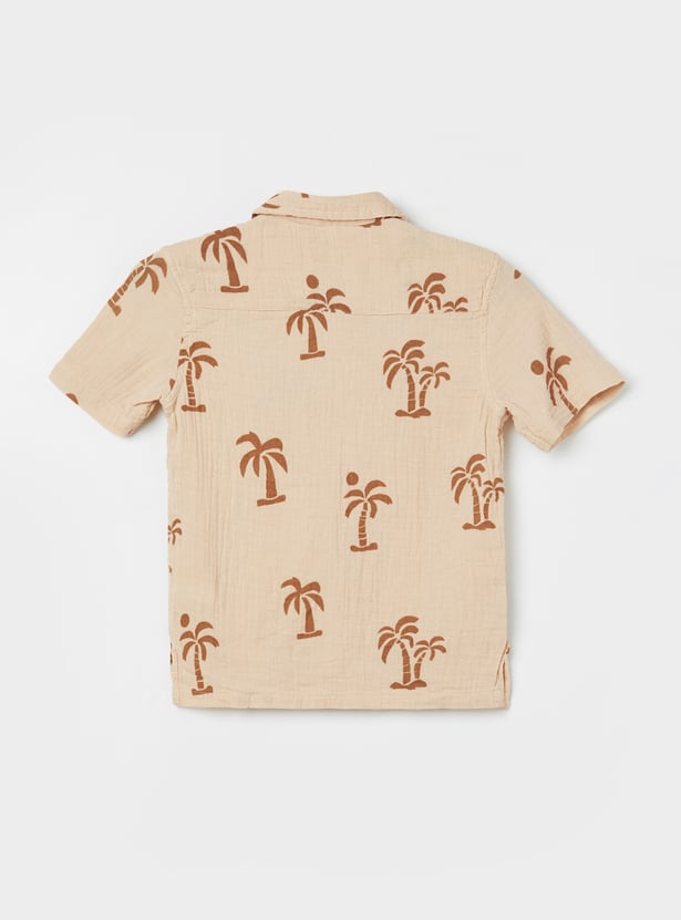 FAME FOREVER Boys Beige Printed Shirt