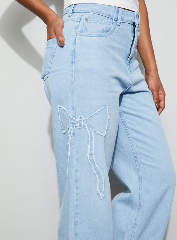 GINGER Distressed Woven Jeans