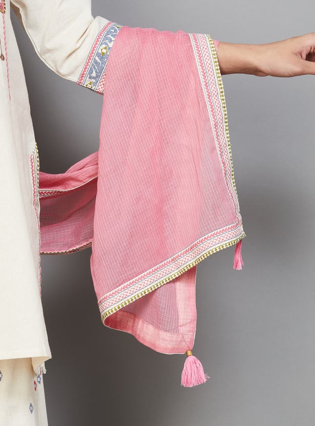 SPAN Embroidered Kurta Palazzo Set