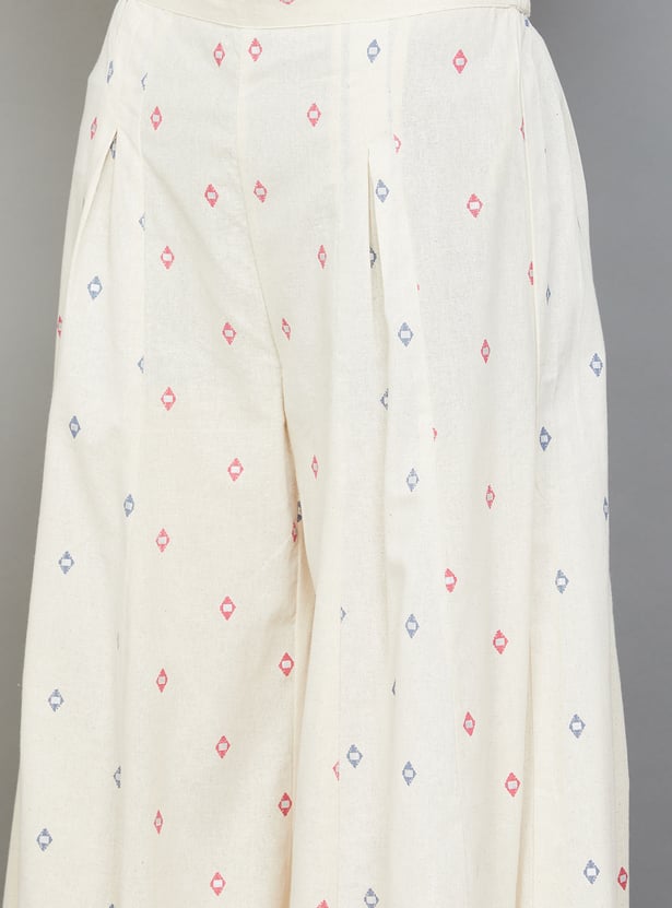 SPAN Embroidered Kurta Palazzo Set
