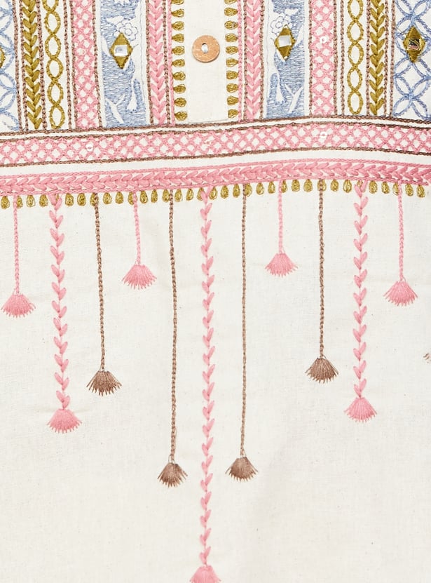 SPAN Embroidered Kurta Palazzo Set