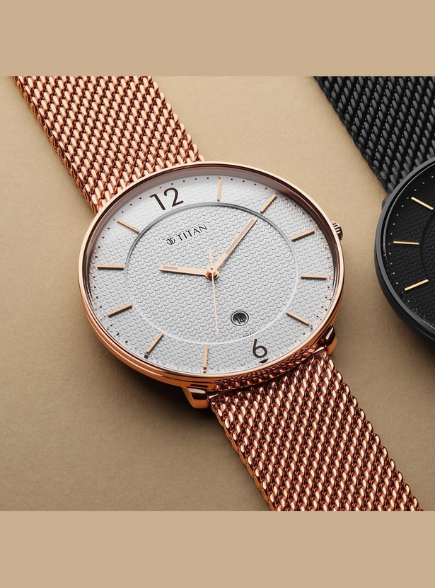 TITAN Black & Gold Analog Watch - NU1849WM01