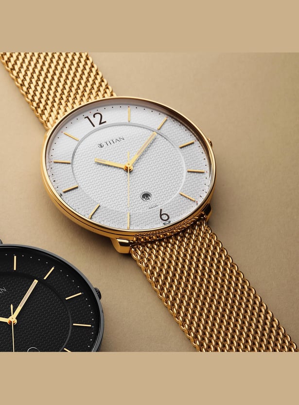 TITAN Black & Gold Quartz Analog Watch - NU1849YM01