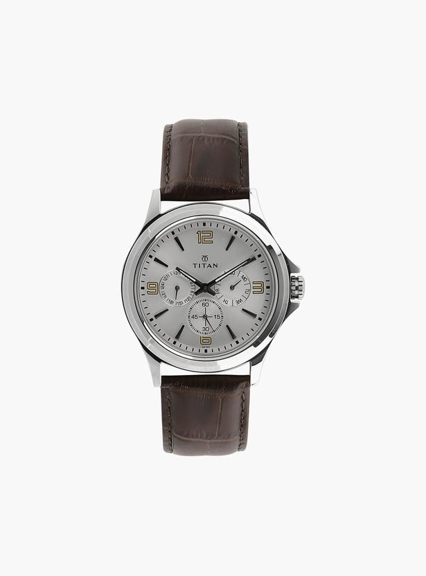 TITAN Leather Strap Multifunction Wrist Watch - NU1698SL01