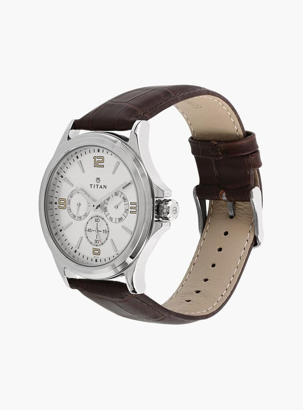 TITAN Leather Strap Multifunction Wrist Watch - NU1698SL01