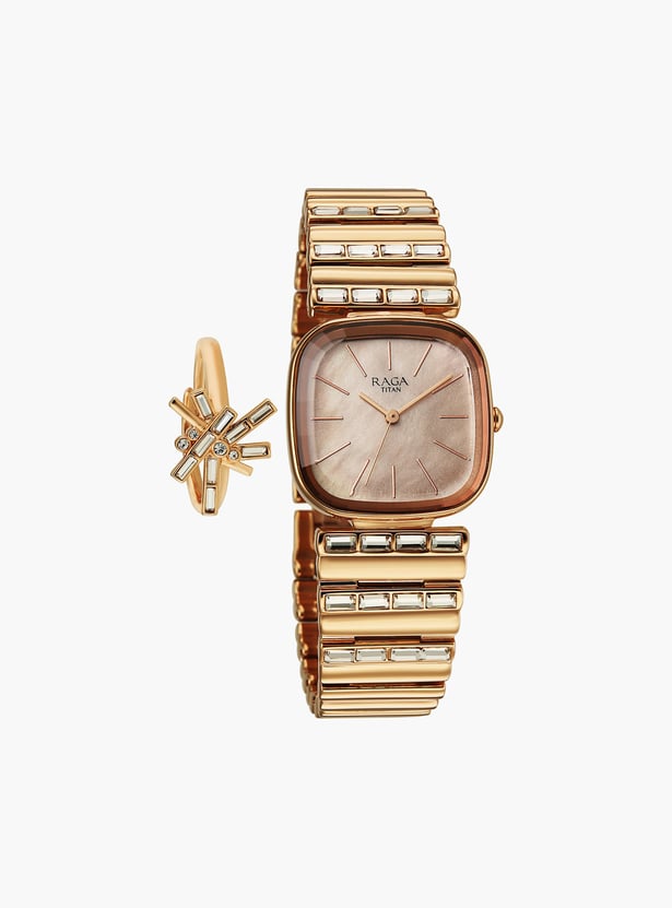 TITAN Raga Glimmers Watch with Ring - NU95339WM01F