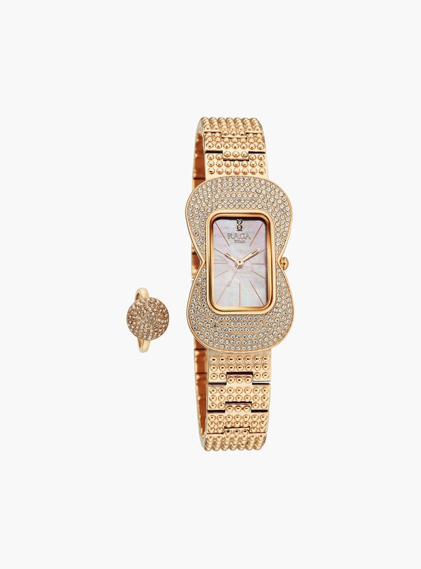 TITAN Raga Glimmers Embellished Watch with Ring - NU95340WM01F