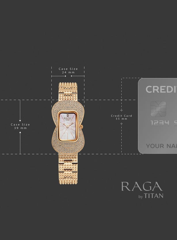 TITAN Raga Glimmers Embellished Watch with Ring - NU95340WM01F
