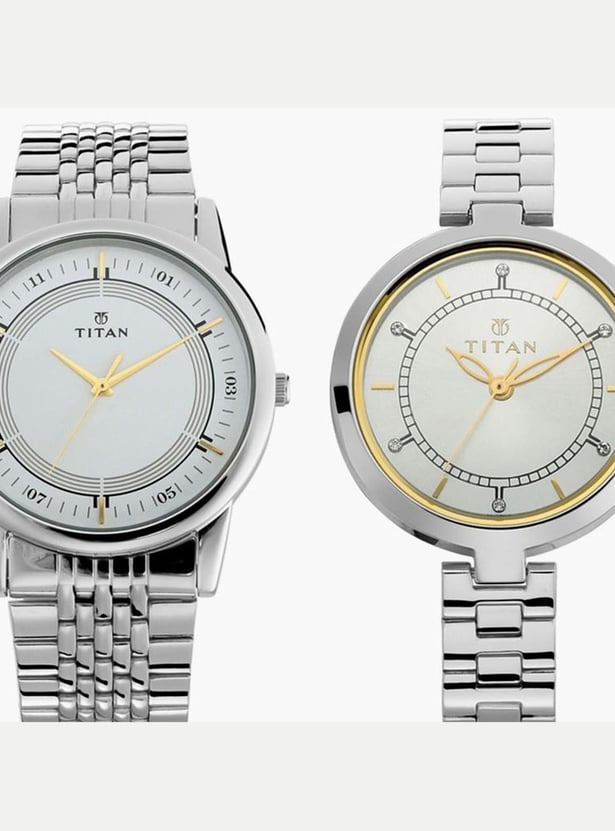 TITAN Bandhan Analog Couple Watch Set - NU17732603SM01