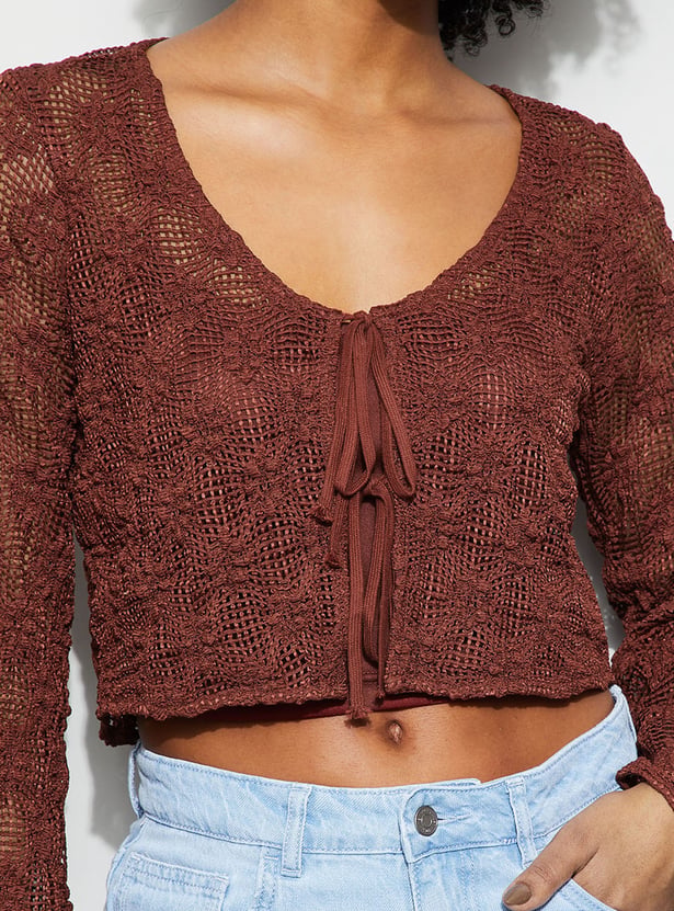 GINGER Crochet Crop Top with Camisole