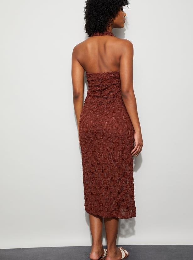 GINGER Textured Bodycon Midi Dress
