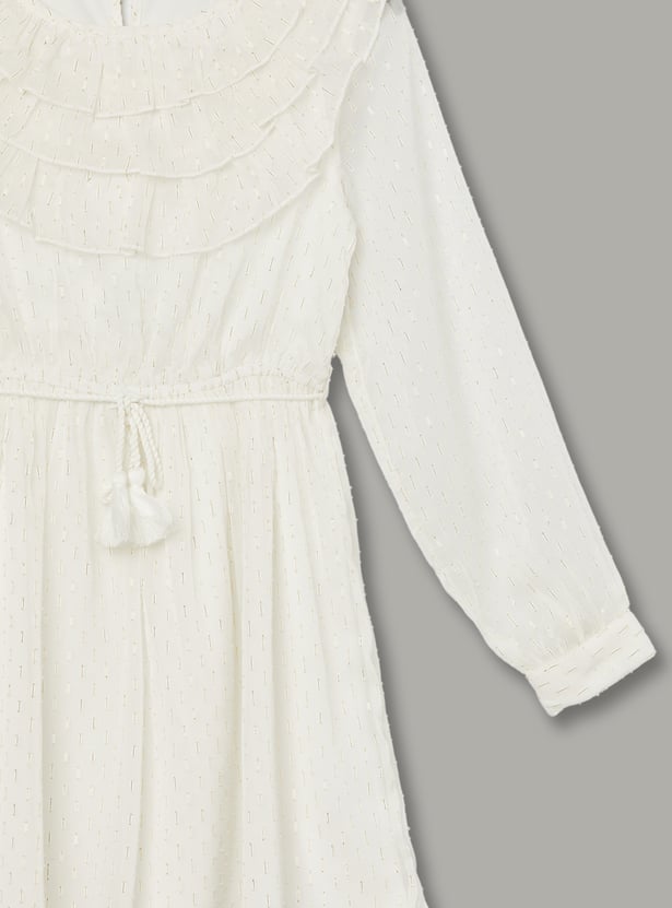 FAME FOREVER Girls Embellished Ruffle Dress