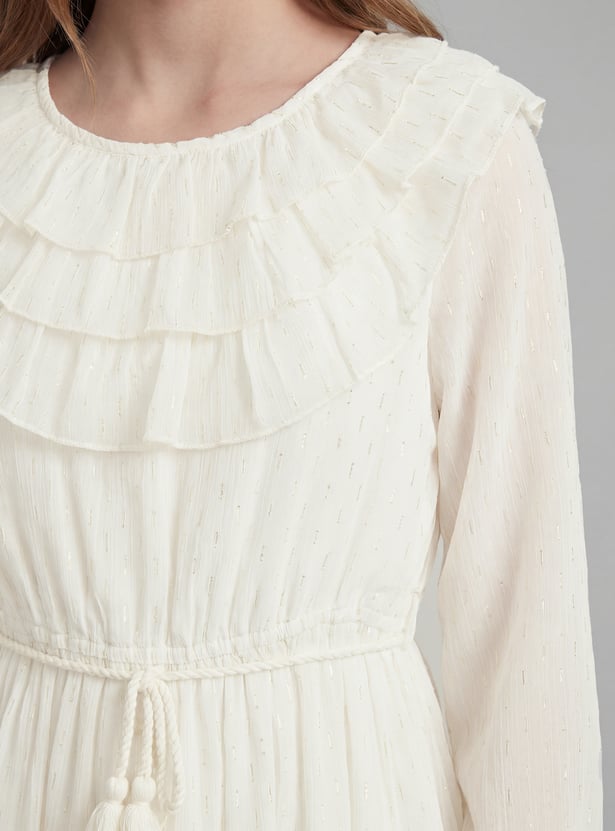 FAME FOREVER Girls Embellished Ruffle Dress