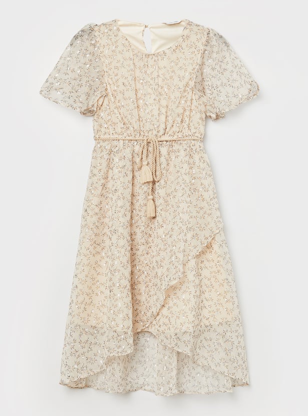 FAME FOREVER Girls Floral Print Fit & Flare Dress