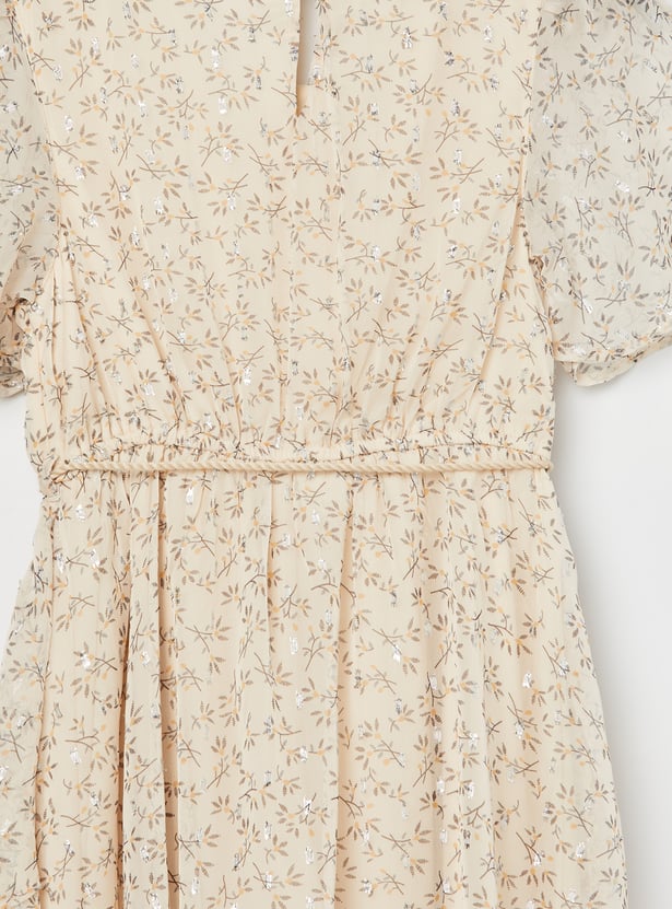 FAME FOREVER Girls Floral Print Fit & Flare Dress