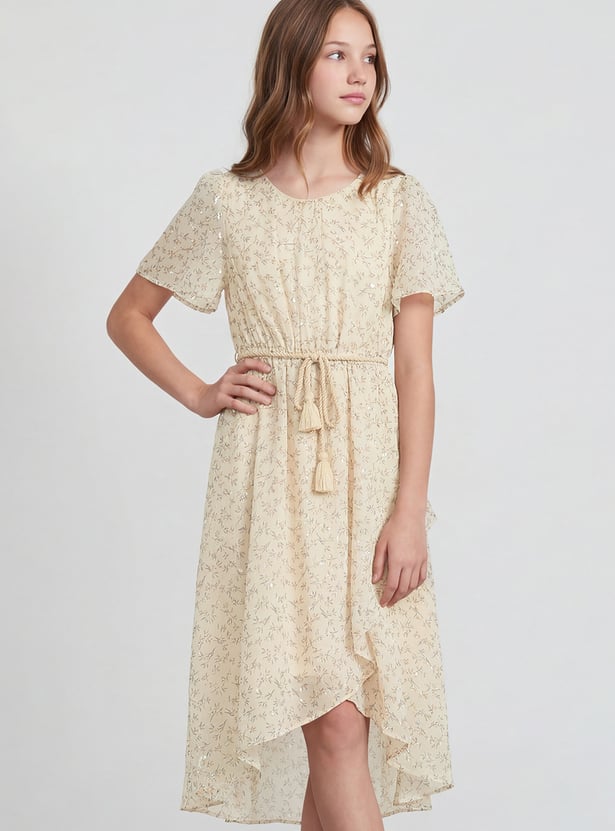 FAME FOREVER Girls Floral Print Fit & Flare Dress