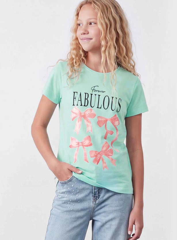 FAME FOREVER Girls Graphic Print T-shirt