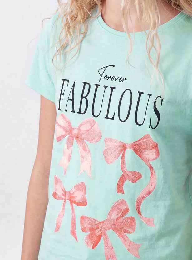 FAME FOREVER Girls Graphic Print T-shirt