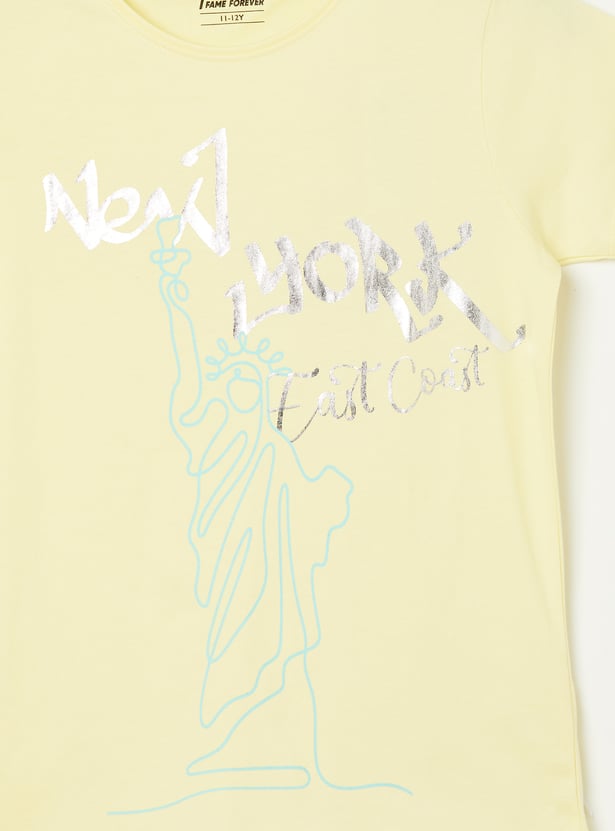 FAME FOREVER Girls Graphic Print T-shirt